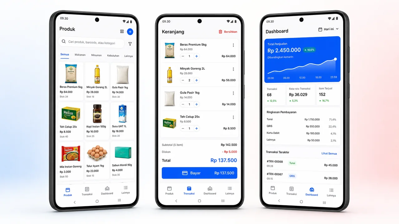 Visual aplikasi POS untuk Android